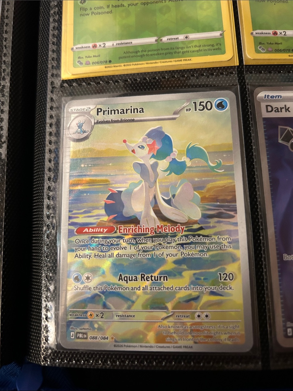 Pokemon Primarina Card - Blue, White, Aqua Holofoil